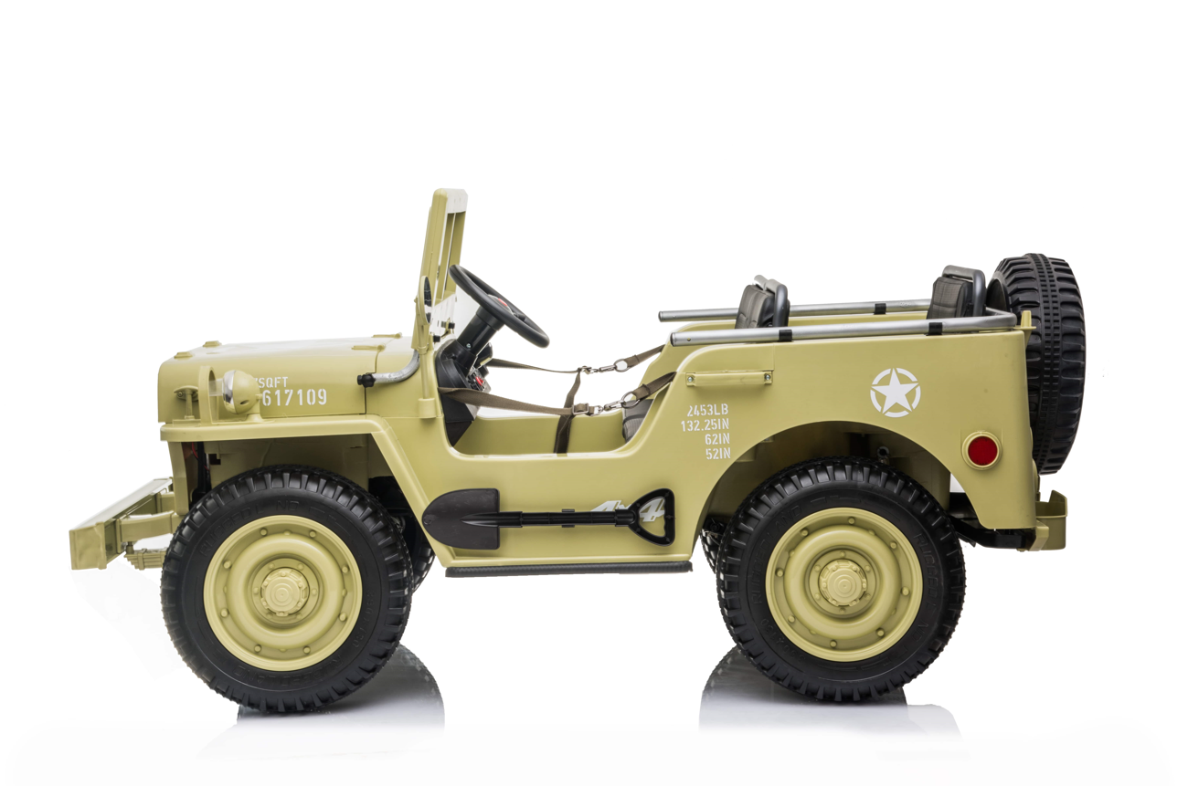 Voiture électrique pour enfants 24 V Jeep militaire 3 places DELUXE avec télécommande