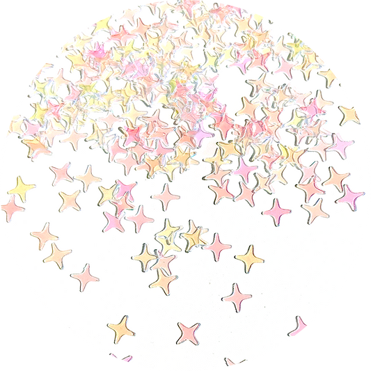 Paillettes étoiles transparentes arc-en-ciel à 4 pointes