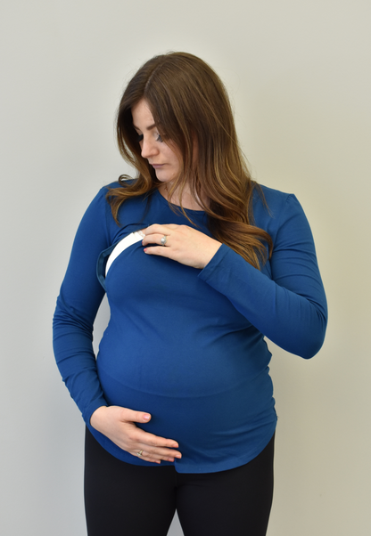 Zoe Long-Sleeve Zipper Nursing Top