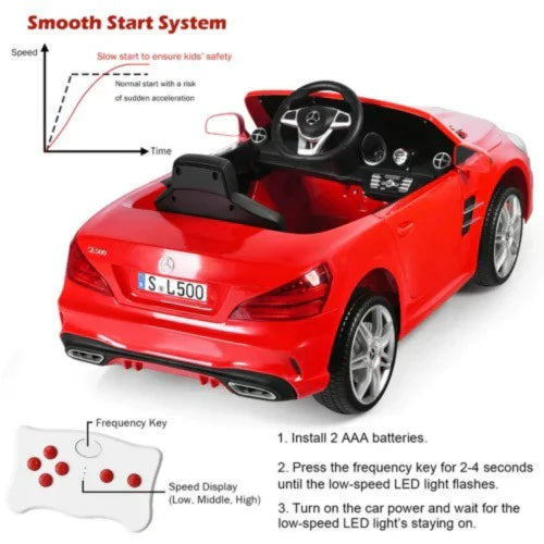 Voiture électrique 12V Mercedes Benz SL500 pour enfants avec télécommande 2026