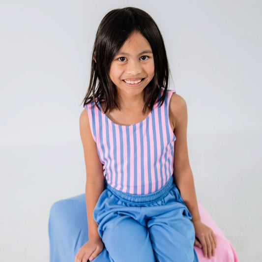 Débardeur long en bambou façon bralette pour enfant | Rayures Parlour