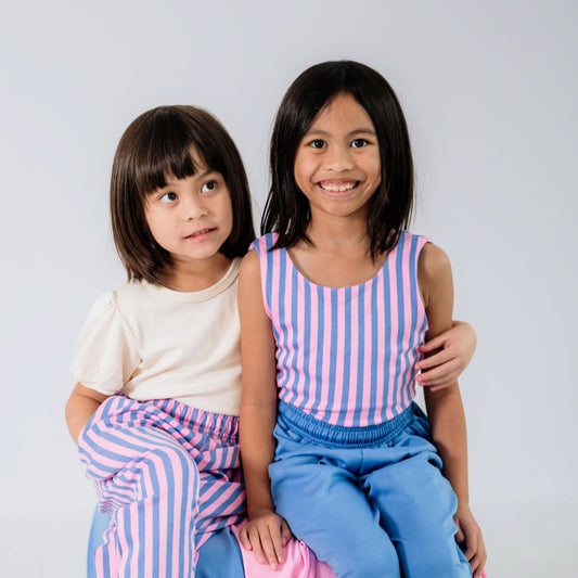 Débardeur long en bambou façon bralette pour enfant | Rayures Parlour