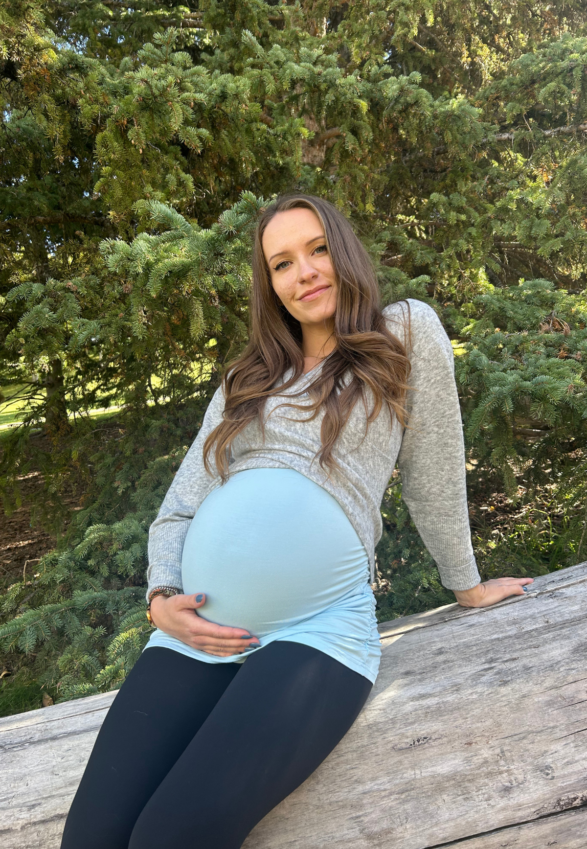 Ashley Ruched Maternity and Nursing T-Shirt