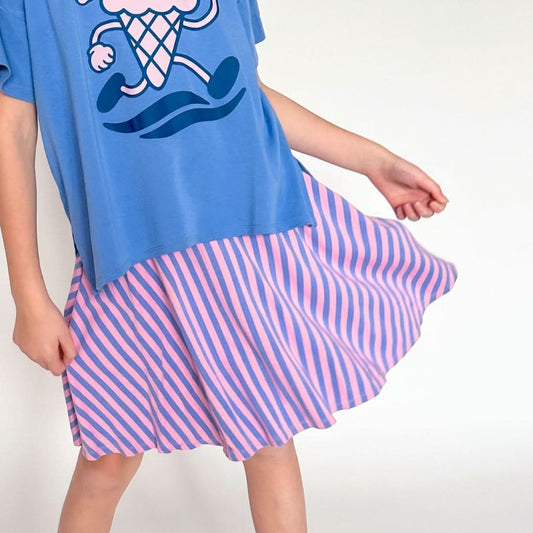Jupe-short en bambou pour enfant | Rayures Parlour
