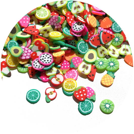 Mélange de tranches Fimo fruits