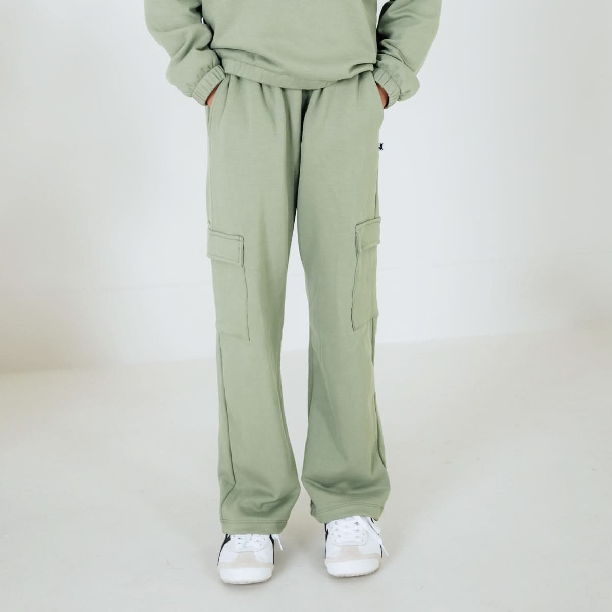 Youth Bamboo Fleece Cargo Pants | Navy