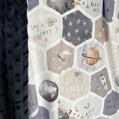 Minky & Dot Minky Blanket - Space