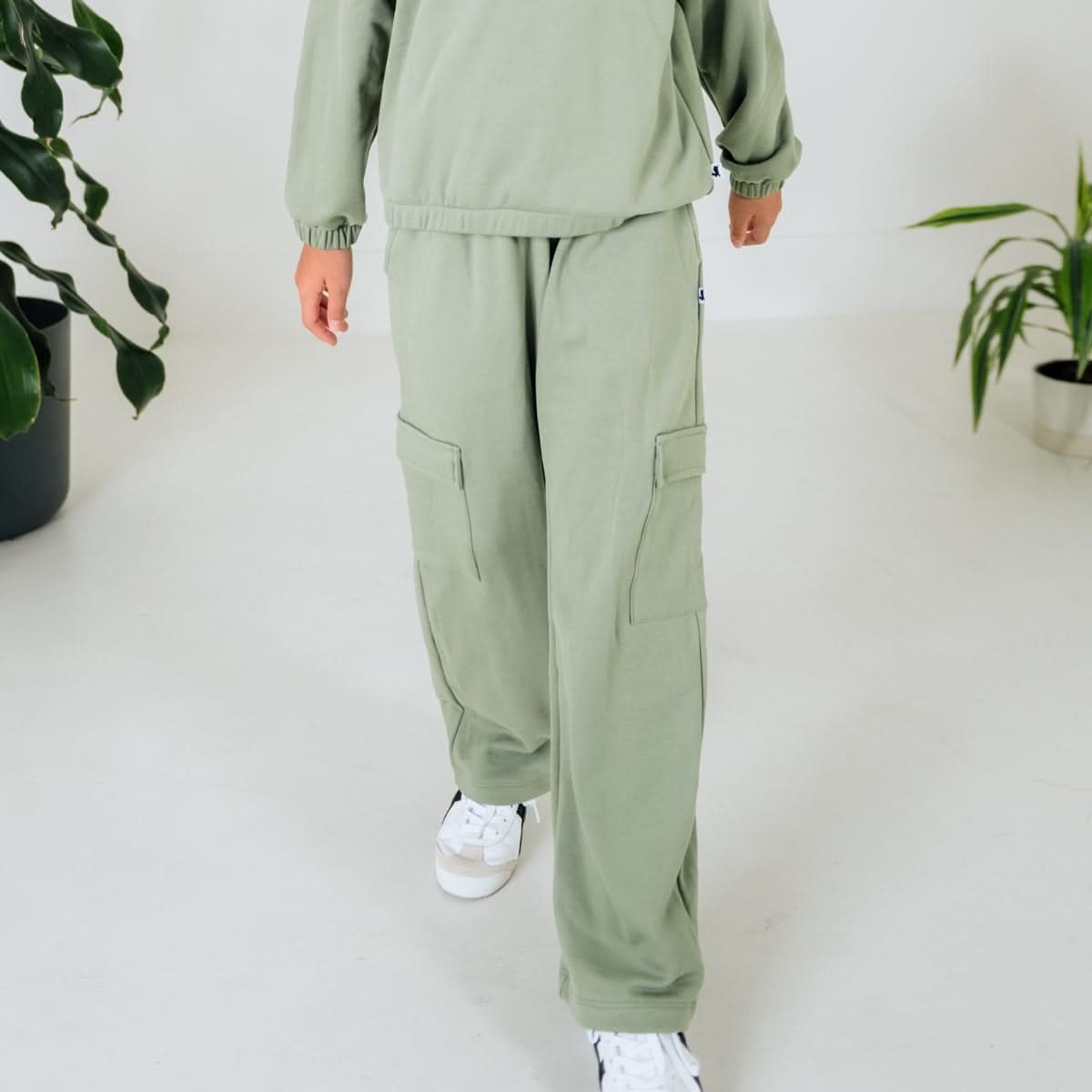 Youth Bamboo Fleece Cargo Pants | Terracotta