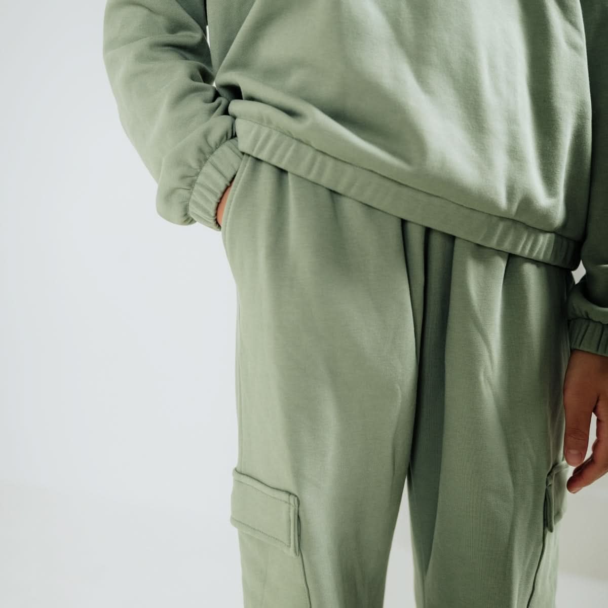 Youth Bamboo Fleece Cargo Pants | Terracotta