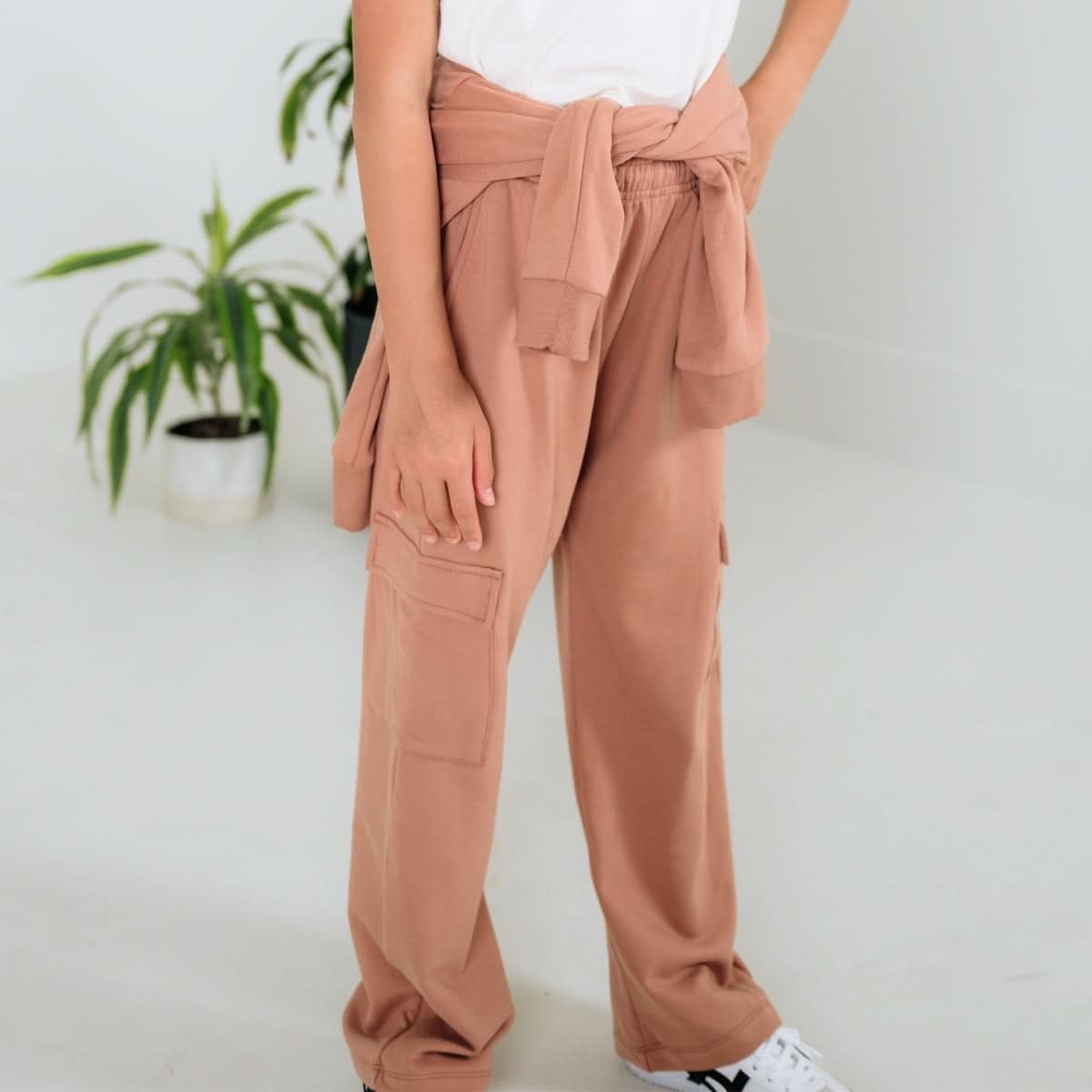 Youth Bamboo Fleece Cargo Pants | Black