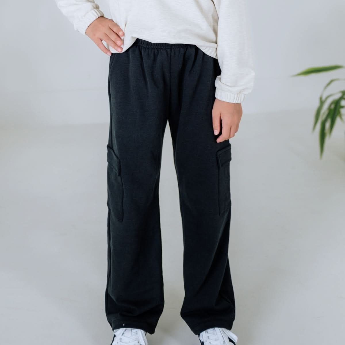 Youth Bamboo Fleece Cargo Pants | Sage