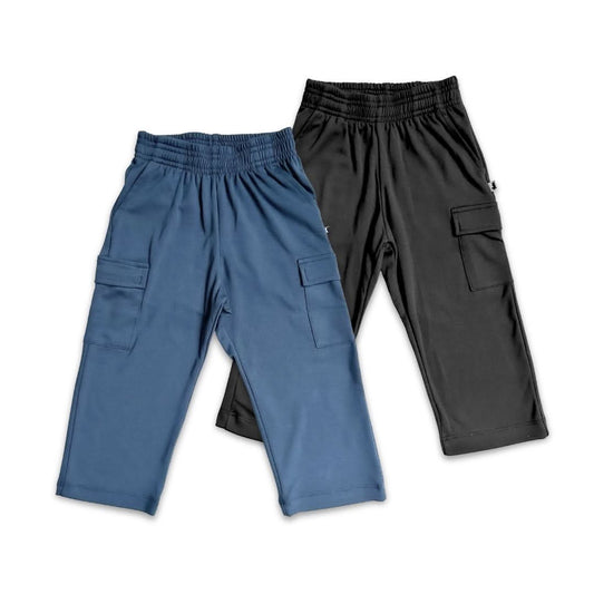 Pantalon cargo en bambou pour enfants | Noir