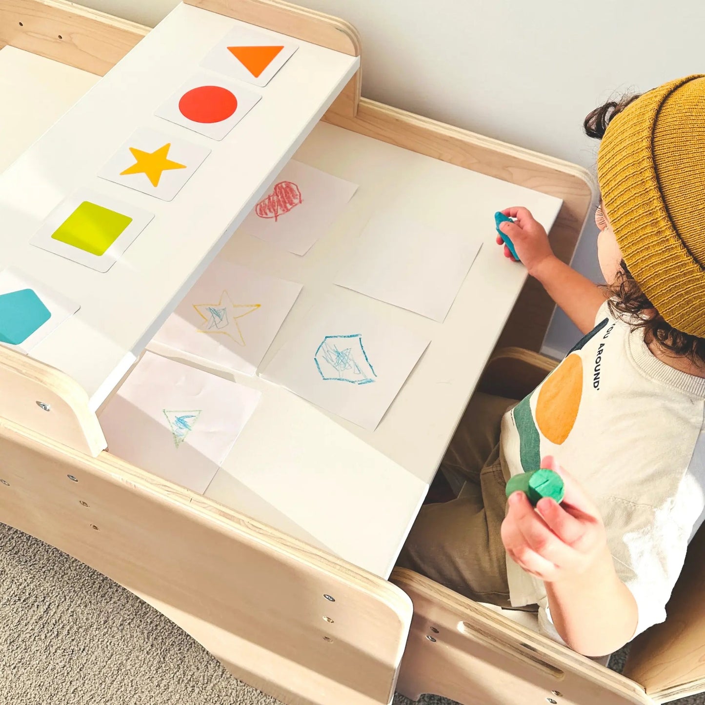 PAPAYA DOUBLE - Ensemble table et chaises Montessori réglables pour deux