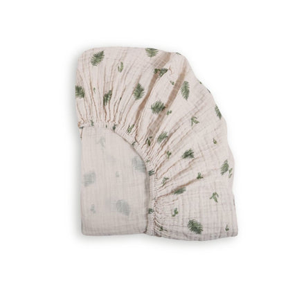 Draps-housses en mousseline de coton biologique pour berceau - Fougère