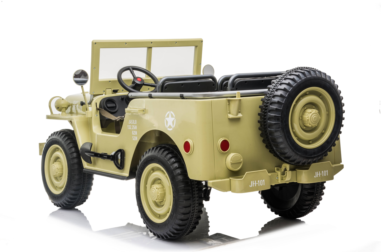 Voiture électrique pour enfants 24 V Jeep militaire 3 places DELUXE avec télécommande
