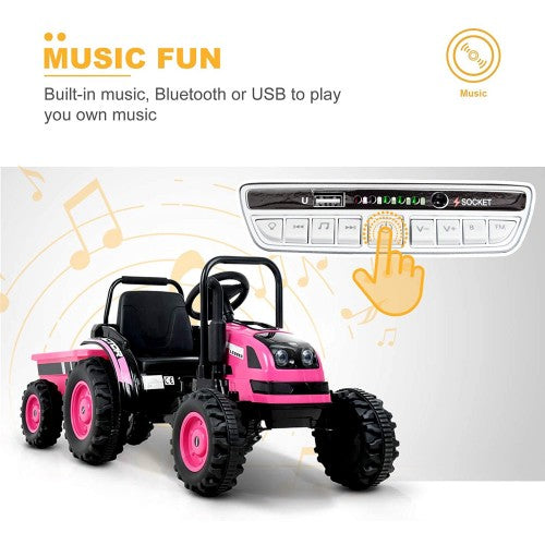 Voiture électrique pour enfants tracteur 6V 2026 avec télécommande et remorque détachable