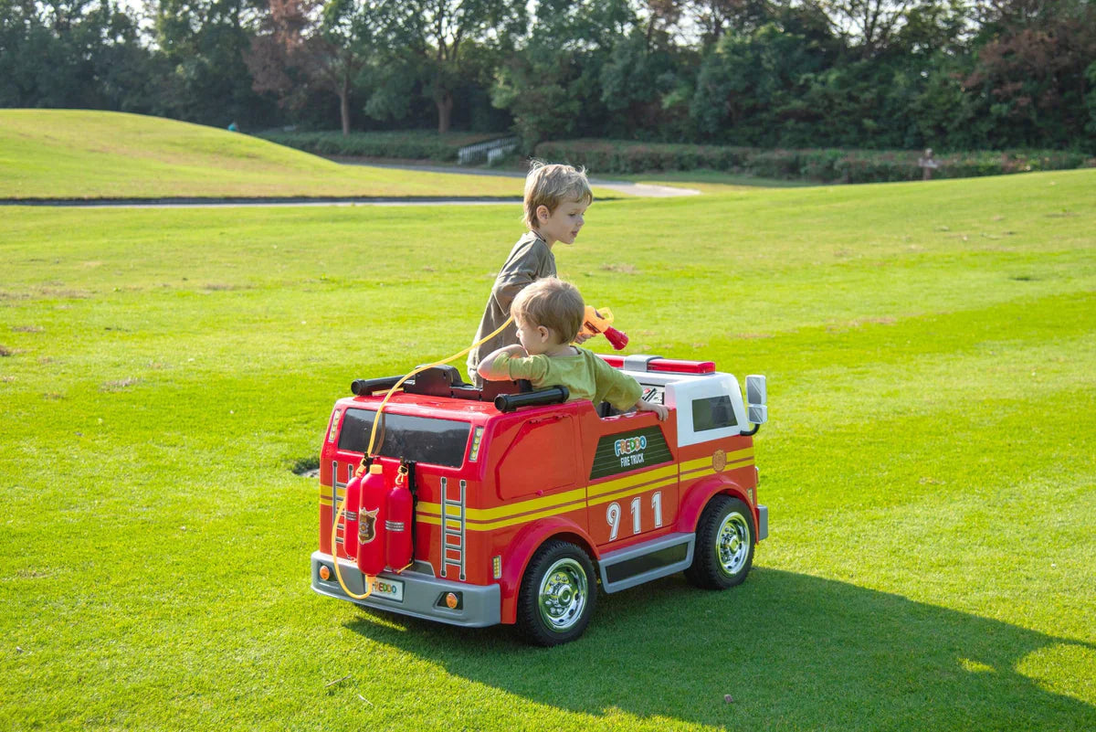Camion de pompier 24V 2026, voiture électrique biplace pour enfants avec télécommande