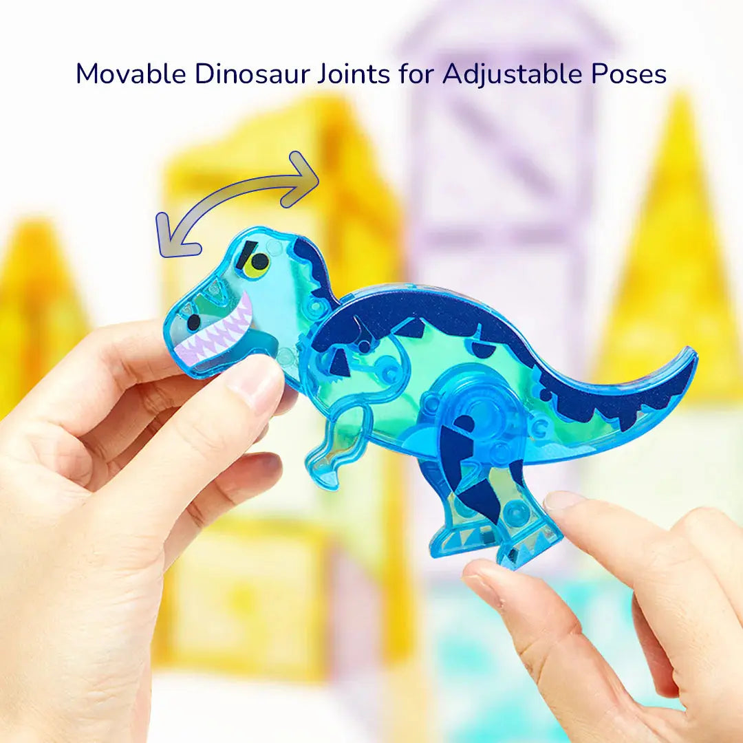 Colorful Magnetic Tiles: Jurassic Adventure 48pcs