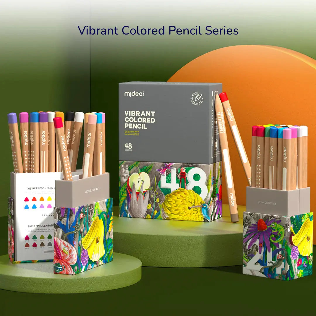 Vibrant Colored Pencil 24 Colors