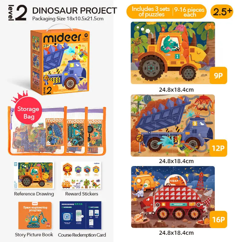 Level Up Puzzles - Level 2 Dinosaur Engineering