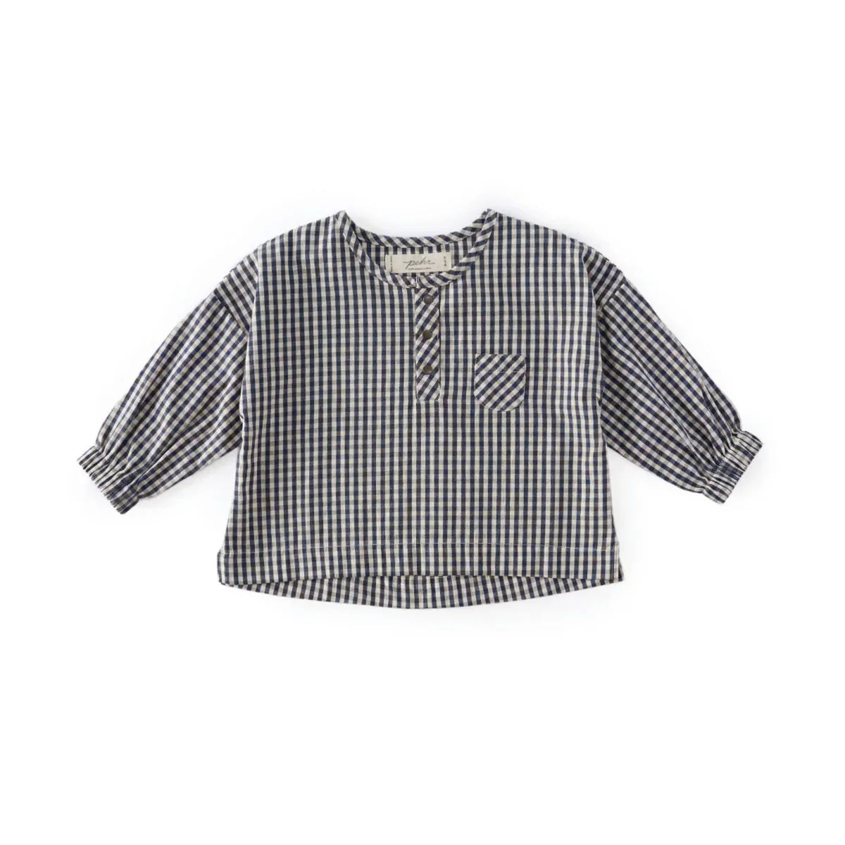 Gingham Long Sleeve Top | Indigo | Pehr