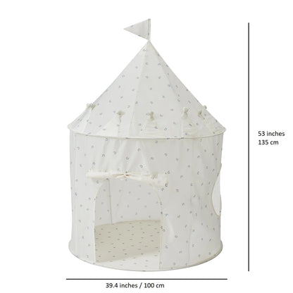 Recycled Fabric Play Tent Castle | Gingham Beige | 3 Sprouts