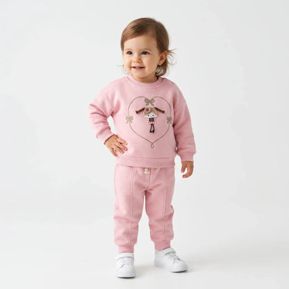 Ribbon Heart Cotton Joggers Set