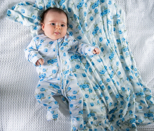 Bamboo Muslin - Blueberries