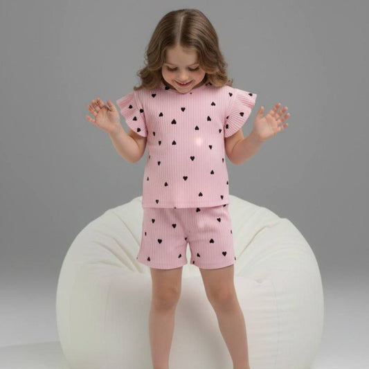Ensemble short pour fille Tiny Hearts