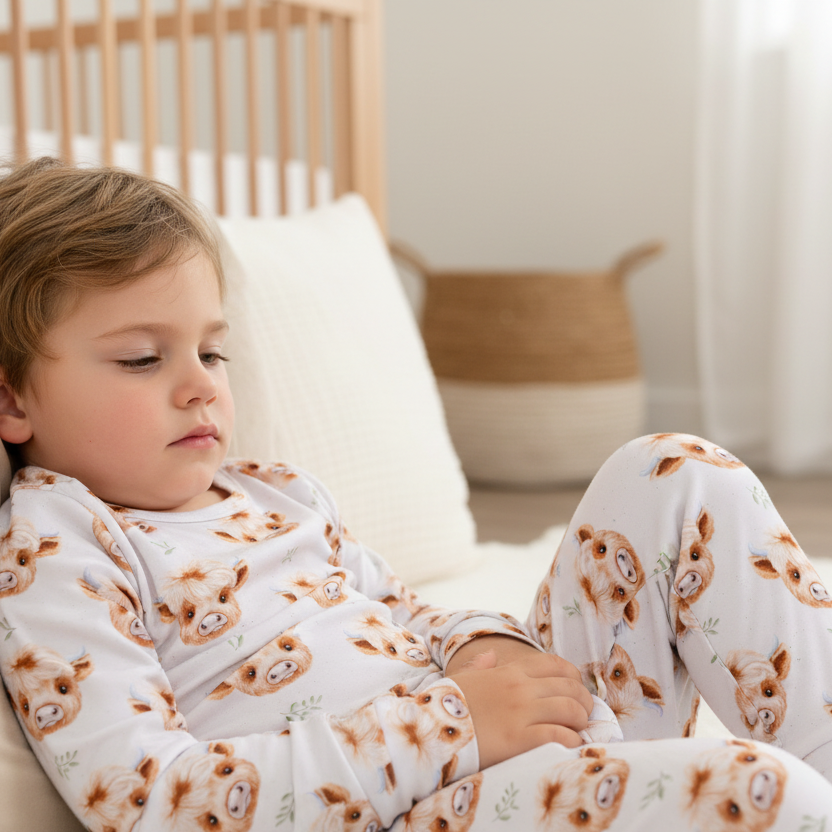 Pyjama en bambou - Enfant - Vache Highland