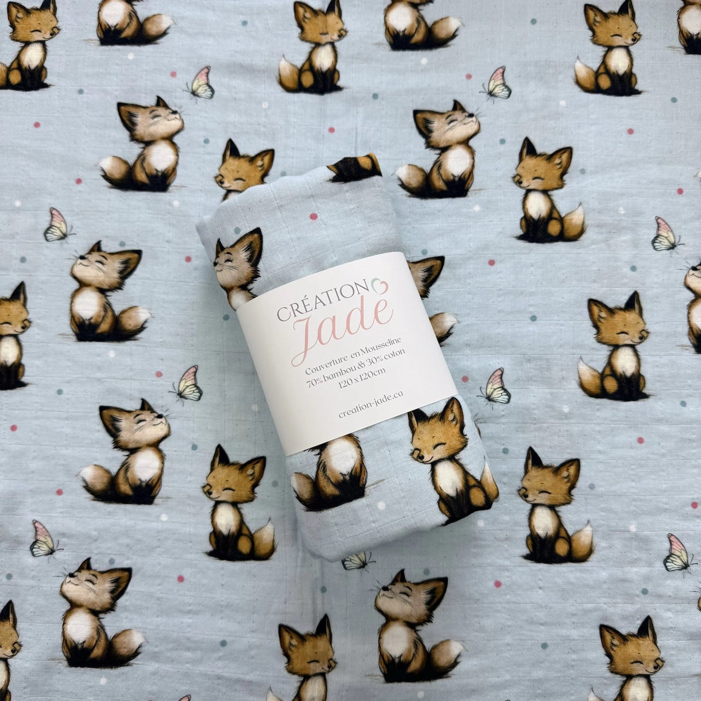 Mousseline 70% bambou - Petit renard