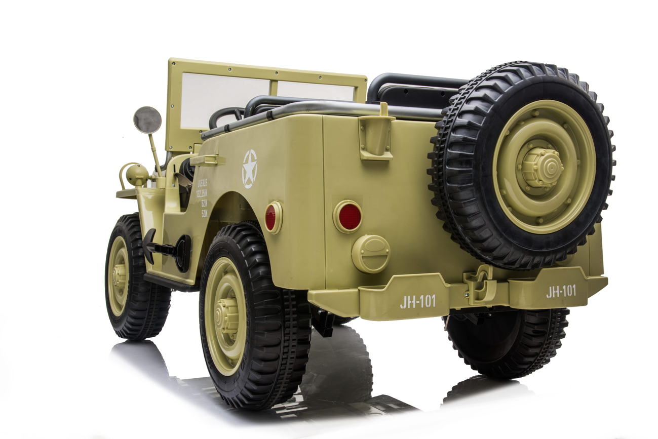 Voiture électrique pour enfants 24 V Jeep militaire 3 places DELUXE avec télécommande