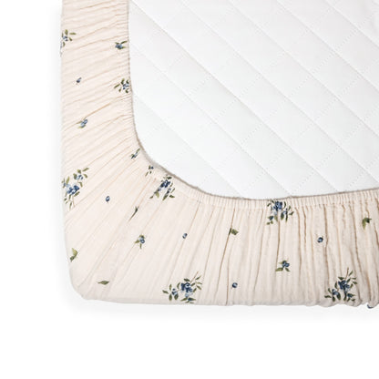 Draps-housses en mousseline de coton biologique pour berceau - Myrtille