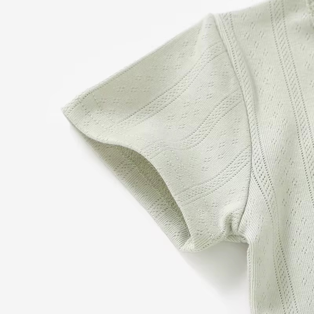 Organic Cotton Pointelle Short Sleeve Romper