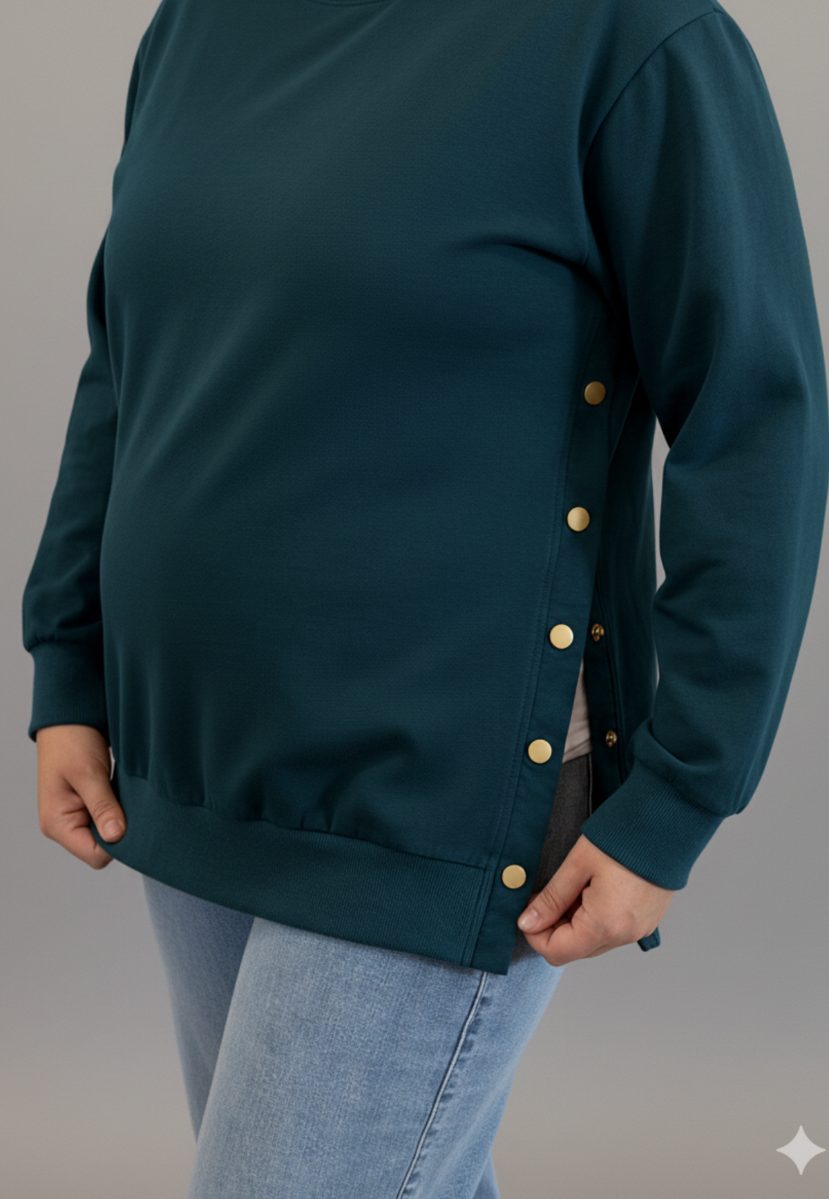 Sienna Side-Button Maternity Nursing Sweatshirt
