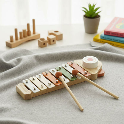 Xylophone en bois - Jouet musical à 8 touches pour enfants