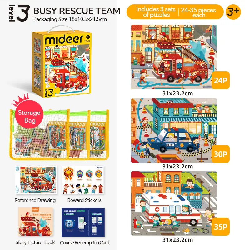 Level Up Puzzles - Level 3 Busy Community Helpers