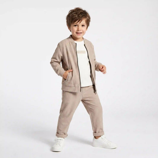 Soft Stripes Boys’ 3-Piece Bomber Outfit