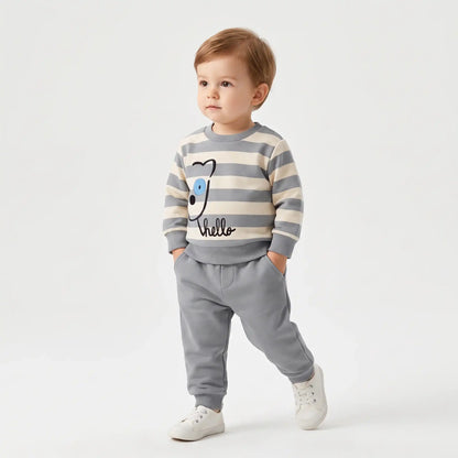Hello Bear Cotton Joggers Set