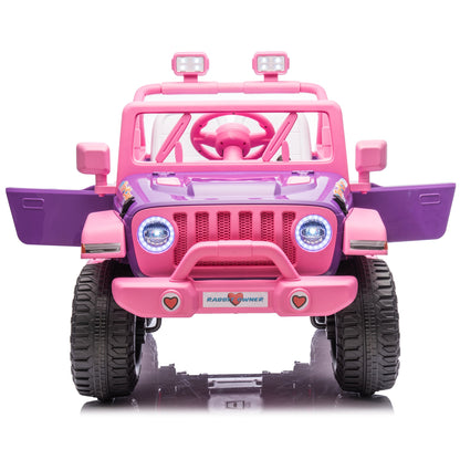 Voiture électrique 12V Jeep Rose Violette 2026 pour enfants avec télécommande