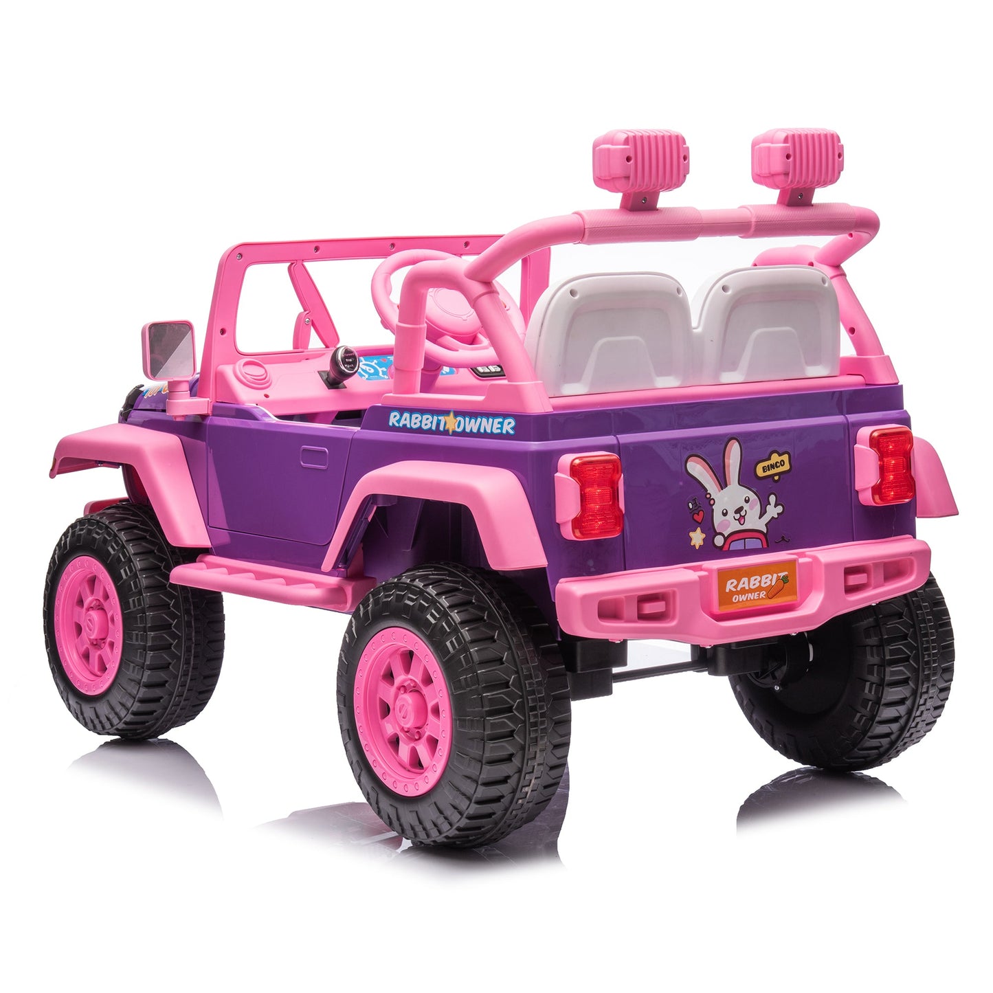 Voiture électrique 12V Jeep Rose Violette 2026 pour enfants avec télécommande
