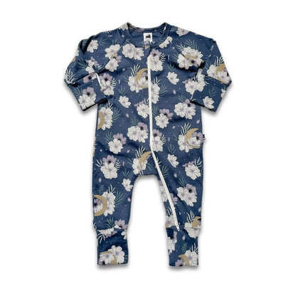 Rayon from Bamboo Baby Zipper Footed Onesie | Night Sky