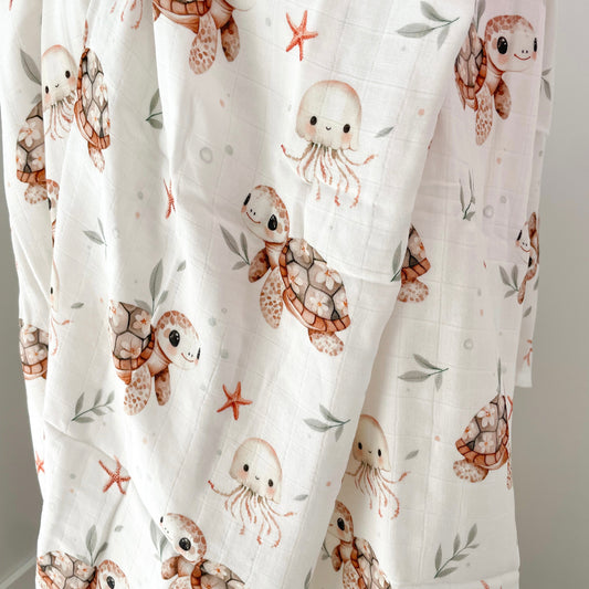 Tatiana the Turtle Bamboo & Cotton Muslin
