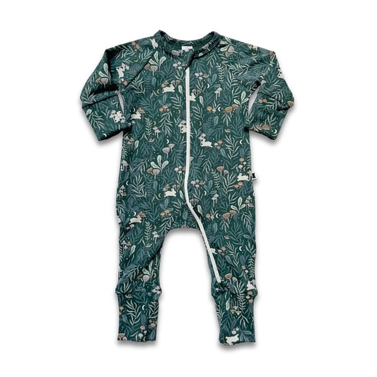 Bamboo Baby Zipper Footed Onesie | Twilight Grove