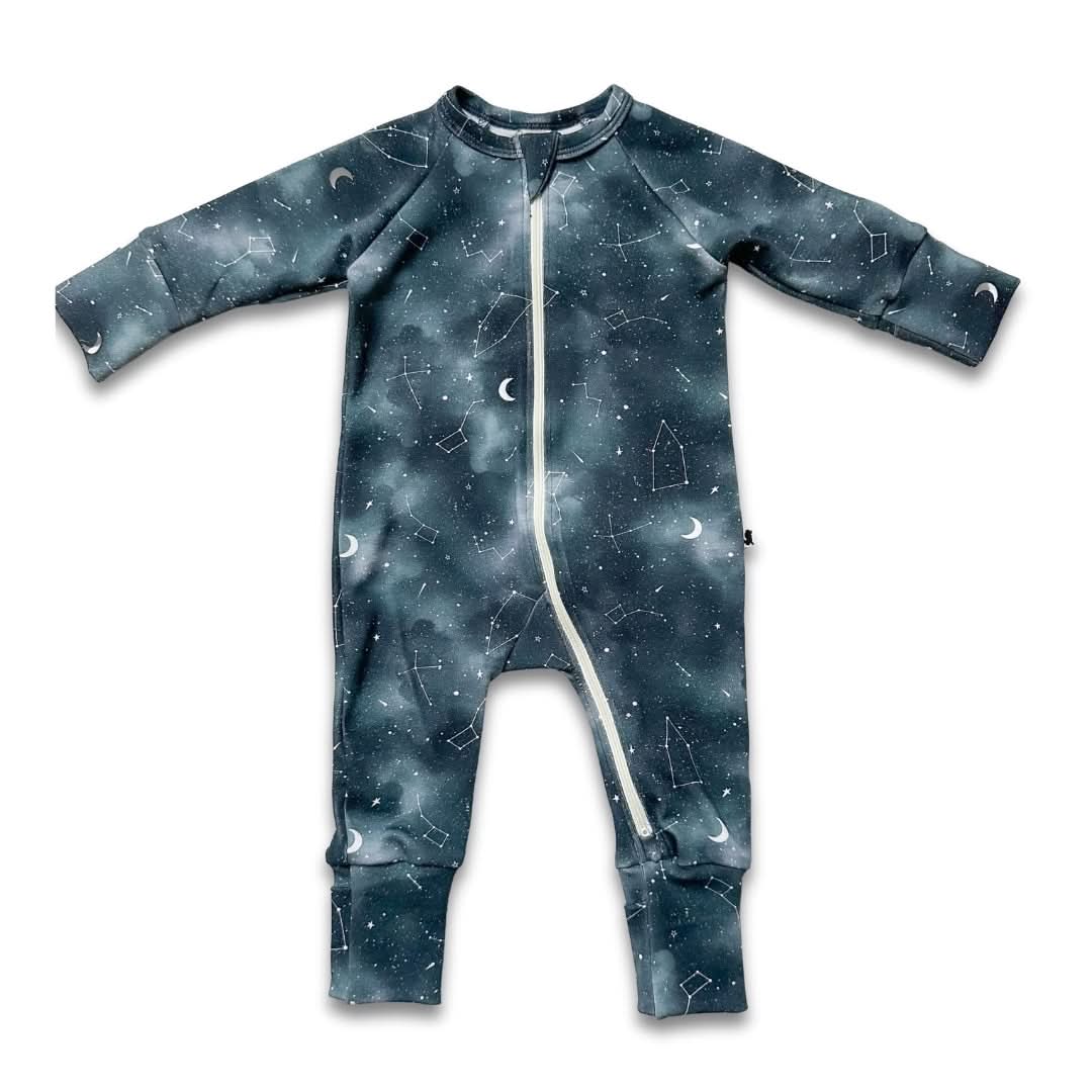 Bamboo Baby Zipper Footed Onesie | Twilight Grove