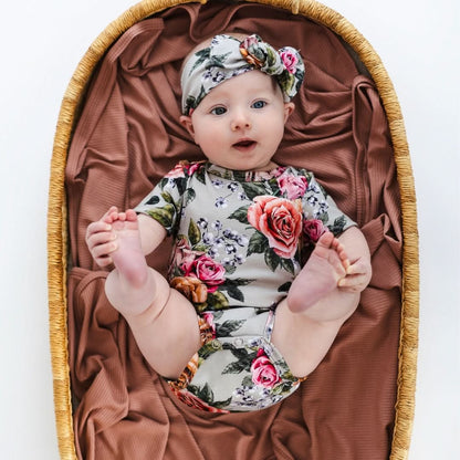 Baby Bamboo Onesie | Olive Rib
