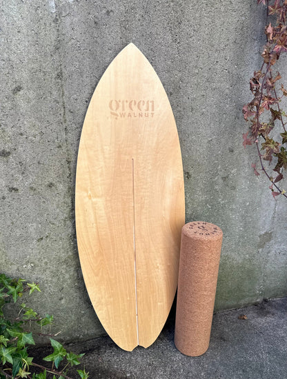 Wooden Balance Board | Surfing Balance Board with Cork Roller