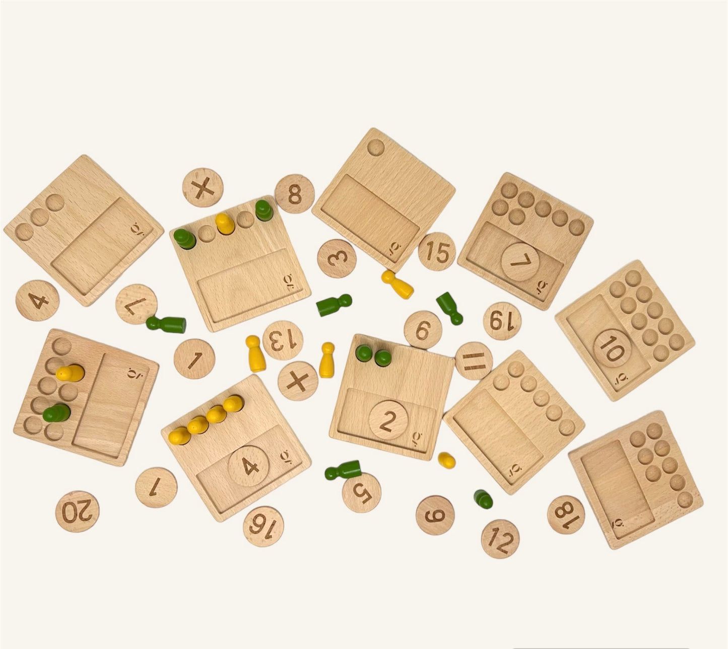Jeu de comptage mathématique en bois | Jeu de maths des dix cadres | Puzzle mathématique