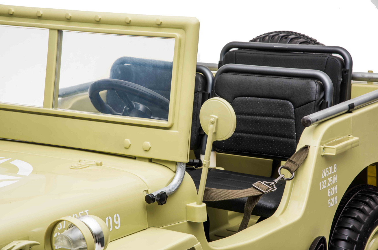 Voiture électrique pour enfants 24 V Jeep militaire 3 places DELUXE avec télécommande