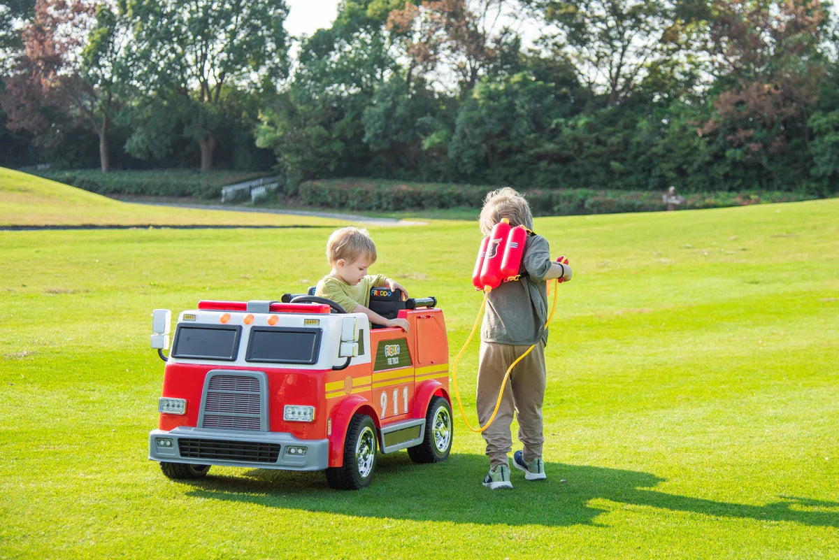 Camion de pompier 24V 2026, voiture électrique biplace pour enfants avec télécommande